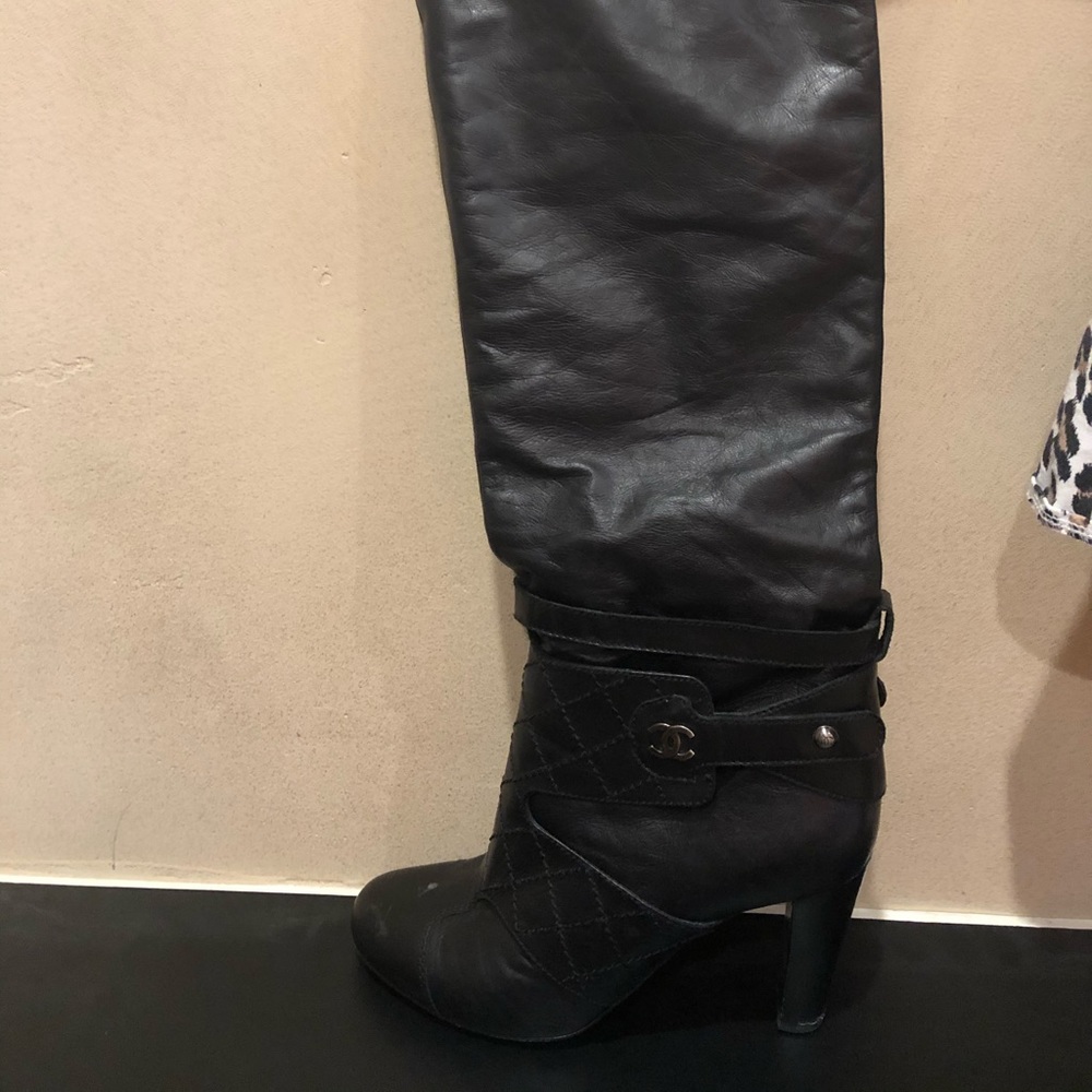 Chanel below the knee boots